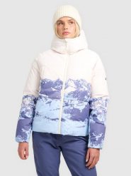 4F Kurtka narciarska membrana 5000 damska - multikolor XL. Niebieskie kurtki snowboardowe damskie 4f, xl, bez wzorów, bez kaptura, narciarskie. Za 499.99 zł.