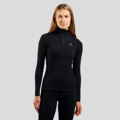 T-shirt thermique Odlo Merino 200 col zippé manches longues clair. Czarne t-shirty damskie Odlo, l, bez wzorów, z wełny, bez kołnierzyka. Za 433.90 zł.