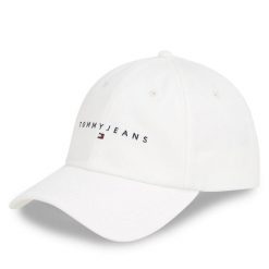 Czapka z daszkiem Tommy Jeans. Białe czapki i kapelusze męskie Tommy Jeans, bez wzorów, z jeansu. Za 99.99 zł.
