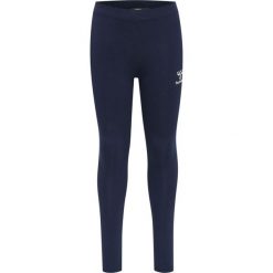Legginsy dziewczęce Hummel Onze. Niebieskie spodnie sportowe dla dziewczynek Hummel, bez wzorów, na jogę i pilates. Za 147.00 zł.