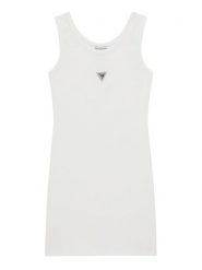 Guess Sukienka codzienna J6GK30 J1314 Biały Slim Fit. Białe sukienki dla dziewczynek Guess, z aplikacjami, z bawełny, bez ramiączek. Za 139.99 zł.