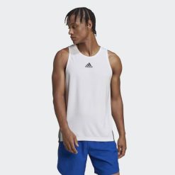 Graficzny tank top adidas Aeroready HIIT. Białe t-shirty męskie Adidas, s, bez wzorów, z materiału, bez kołnierzyka. Za 156.55 zł.