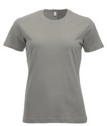 Clique New Classic-T Women T-shirt bawełniany, nowoczesny krój – silver. Szare t-shirty damskie CLIQUE, xl, bez wzorów, z bawełny, klasyczne, bez kołnierzyka. Za 104.39 zł.