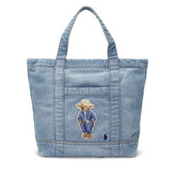 Torebka Polo Ralph Lauren. Niebieskie torebki do ręki damskie Polo Ralph Lauren, bez wzorów, bez dodatków. Za 839.99 zł.