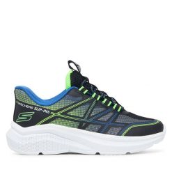 Sneakersy Skechers. Czarne trampki i tenisówki chłopięce Skechers, bez wzorów, bez zapięcia. Za 159.99 zł.