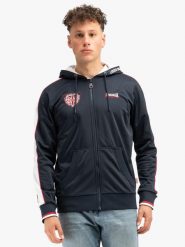 Bluza z kapturem Lonsdale Strathmore. Niebieskie bluzy męskie Lonsdale, s, z aplikacjami, z poliesteru, z kapturem. Za 270.12 zł.