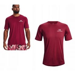 Męski T-Shirt Sportowy Under Armour 664 Rush Energy. Czerwone koszulki sportowe męskie Under Armour, m, bez wzorów, sportowe, bez kołnierzyka. Za 173.87 zł.