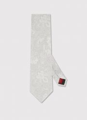 PAKO LORENTE – Jedwabny szary krawat męski. Szare krawaty i muchy Pako Lorente, na imprezę, bez wzorów, z jedwabiu, eleganckie. Za 149.99 zł.