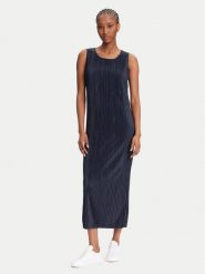 Calvin Klein Sukienka codzienna LV044A211G Granatowy Slim Fit. Niebieskie sukienki damskie Calvin Klein, na co dzień, xs, bez wzorów, z syntetyku, bez kołnierzyka, bez ramiączek, proste. Za 289.99 zł.