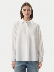 Calvin Klein Jeans Koszula LV047G126G Biały Relaxed Fit. Białe bluzki damskie Calvin Klein Jeans, xl, bez wzorów, z bawełny, bez kołnierzyka, bez ramiączek. Za 529.99 zł.