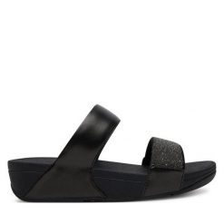 Klapki FitFlop. Czarne klapki damskie FitFlop, bez wzorów, bez obcasa. Za 289.99 zł.