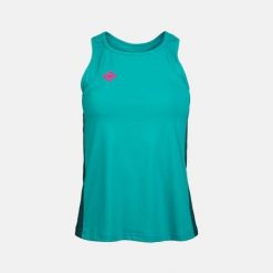 Koszulka CANTAL TOP | Lekka, oddychająca i szybkoschnąca do gry w padla. Czerwone koszulki sportowe damskie IZAS, bez wzorów, z materiału, eleganckie, bez kołnierzyka. Za 160.83 zł.