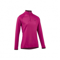 Koszulka narciarska FRESHWARM 1/2 ZIP damska. Czerwone t-shirty damskie WED'ZE, z elastanu. W wyprzedaży za 49.99 zł.