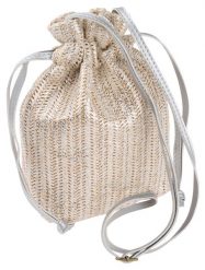 Słomiany worek srebrny Cavaldi BAG-LB-02 SILVER. Szare torebki do ręki damskie 4U Cavaldi, bez wzorów, bez dodatków. Za 34.00 zł.