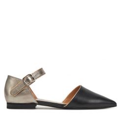 Półbuty Fly London. Czarne półbuty damskie Fly London, bez wzorów, bez obcasa, na płaskiej podeszwie, bez zapięcia. Za 449.99 zł.