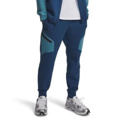 Spodnie męskie Under Armour Unstoppable Fleece. Czarne spodnie sportowe męskie Under Armour, m, bez wzorów, z bawełny, na fitness i siłownię. Za 409.65 zł.