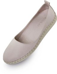 Damskie skórzane baleriny Nell Aurora szaro-szare. Szare baleriny damskie ENELL, bez wzorów, z materiału, eleganckie, bez obcasa, na płaskiej podeszwie. Za 352.99 zł.