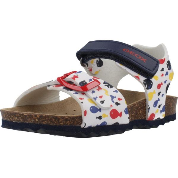 Sandały GEOX B SANDAL CHALKI BOY Biały. Białe sandały męskie Geox, ze skóry, bez zapięcia. Za 106.99 zł.