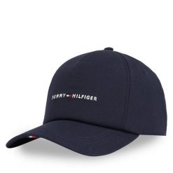 Czapka z daszkiem Tommy Hilfiger. Niebieskie czapki i kapelusze męskie Tommy Hilfiger, bez wzorów. Za 99.99 zł.