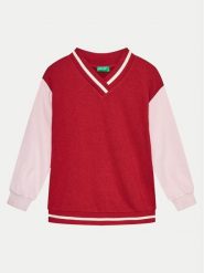 United Colors Of Benetton Bluza 32N4C400A Czerwony Regular Fit. Czerwone bluzy dla dziewczynek United Colors Of Benetton, bez wzorów, z bawełny, bez ramiączek, bez kaptura. Za 119.99 zł.