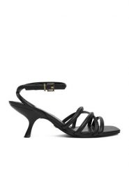 GINO ROSSI Sandały EO-LS655783-1 Czarny. Czarne sandały damskie Gino Rossi, bez wzorów, ze skóry, bez obcasa, na szpilce, bez zapięcia. Za 349.99 zł.