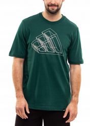 Koszulka męska adidas Tech Outline Graphic. Zielone koszulki sportowe męskie Adidas, m, bez wzorów, z bawełny, bez kołnierzyka, bez ramiączek, trekkingowe. Za 98.99 zł.