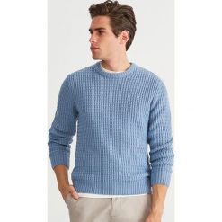 Sweter - Niebieski. Niebieskie swetry przez głowę męskie Reserved. Za 139.99 zł.