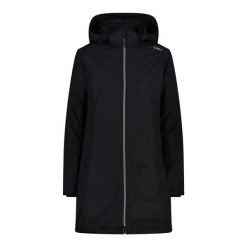 Płaszcz damski turystyczne CMP 32Z1406. Czarne płaszcze damskie CMP, s, bez wzorów, z materiału, sportowe, bez kaptura. Za 299.99 zł.