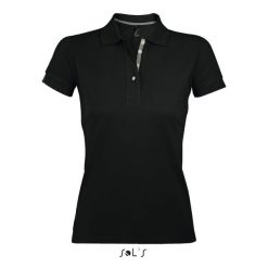 Damska koszulka polo Sol's Portland. Czarne koszulki sportowe damskie SOL'S, s, bez wzorów, z materiału, bez kołnierzyka, bez ramiączek. Za 114.80 zł.