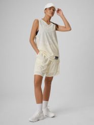 4F Spodenki do koszykówki szybkoschnące uniseks - białe XL. Białe szorty sportowe damskie 4f, l, bez wzorów, sportowe, do koszykówki. Za 149.99 zł.