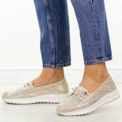 Złote ażurowe skórzane półbuty damskie Filippo Dp7651/26. Żółte obuwie sportowe damskie Filippo, w ażurowe wzory, z jeansu, trekkingowe. Za 219.00 zł.