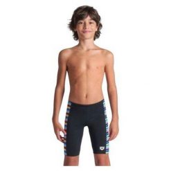 Spodenki do pływania Arena Stripe czarne - jammery. Czarne szorty dla chłopców Arena, bez wzorów, sportowe. Za 169.99 zł.