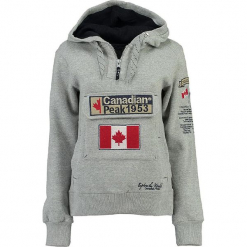 Bluza "Gyrelle" w kolorze szarym. Szare bluzy damskie Canadian Peak, z aplikacjami, prążkowane. W wyprzedaży za 136.95 zł.
