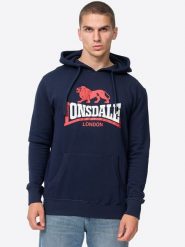 Bluza z kapturem Lonsdale Thurning. Czerwone bluzy męskie Lonsdale, m, bez wzorów, z bawełny, z kapturem. Za 262.00 zł.