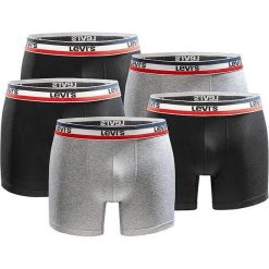 Bokserki majtki męskie Levi's Boxers 5-Pack czarne szare bawełna. Czarne bokserki męskie Levi's, m, bez wzorów, z bawełny. W wyprzedaży za 290.00 zł.