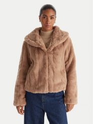 Guess Futro W0BL0N WDCH0 Beżowy Regular Fit. Brązowe płaszcze damskie Guess, s, z aplikacjami, z futra, bez kaptura. Za 699.99 zł.