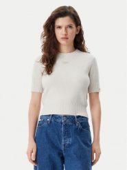 Tommy Jeans Sweter DW0DW20380 Beżowy Regular Fit. Brązowe swetry damskie Tommy Jeans, xl, bez wzorów, z jeansu, bez kołnierzyka, bez ramiączek, bez kaptura. Za 219.99 zł.