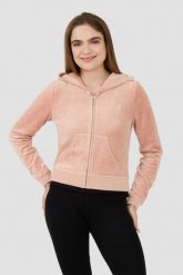 JUICY COUTURE Beżowa bluza Heritage Robyn Hoodie. Brązowe bluzy damskie Juicy Couture, s, bez wzorów, bez kaptura. W wyprzedaży za 421.99 zł.