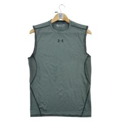 Second life - Under Armour męski t-shirt bez rękawów - Stan bardzo dobry. Szare t-shirty męskie Under Armour, l, bez wzorów, z materiału, sportowe, bez kołnierzyka. Za 76.64 zł.