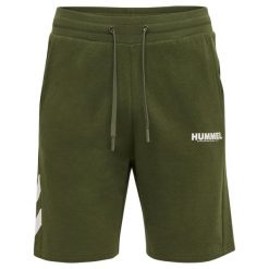 Szorty Hummel Legacy. Białe krótkie spodenki sportowe męskie Hummel, bez wzorów, na fitness i siłownię. Za 153.50 zł.