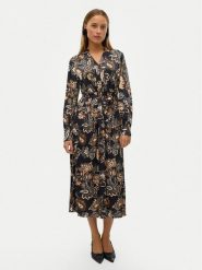 Vero Moda Sukienka koszulowa Thora 10320742 Czarny Regular Fit. Czarne sukienki damskie Vero Moda, xs, bez wzorów, z syntetyku, bez kołnierzyka, bez ramiączek, koszulowe. W wyprzedaży za 129.99 zł.