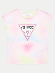 Guess T-Shirt K4YI09 K6YW3 Kolorowy Boxy Fit. T-shirty i topy dla dziewczynek Guess, z aplikacjami, z bawełny, bez ramiączek. Za 69.99 zł.
