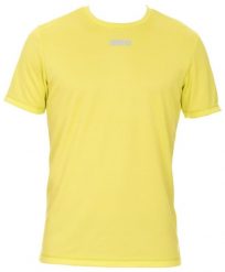 Koszulka T-Shirt męski basic Arena Performance. Żółte koszulki sportowe męskie Arena, l, bez wzorów, z materiału, bez kołnierzyka, bez ramiączek, na fitness i siłownię. Za 71.98 zł.