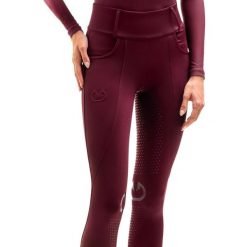 Legginsy jeździeckie damskie Frosty Elegance Equus. Czerwone legginsy damskie EQUUS BRAND, s, z aplikacjami, z materiału. Za 229.99 zł.