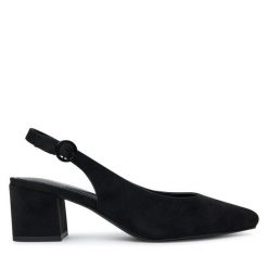 Czółenka JENNY. Czarne czółenka damskie Jenny, bez wzorów, bez obcasa, bez zapięcia. Za 119.99 zł.