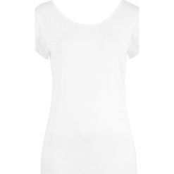Shirt z lejącej wiskozy z ozdobnym elementem z tyłu bonprix biały. Białe bluzki damskie bonprix, bez wzorów, z wiskozy, bez kołnierzyka. Za 34.99 zł.