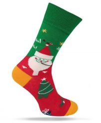 Świąteczne Skarpetki - Alties - Mikołaj z Fajką. Skarpety męskie Alties, bez wzorów, z bawełny. Za 19.90 zł.