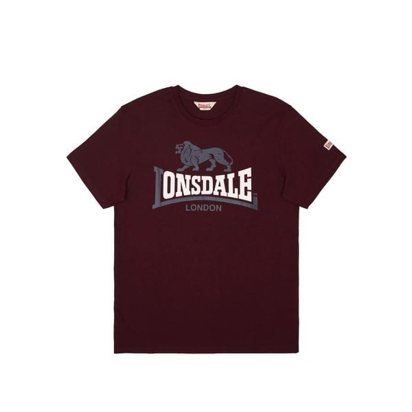 T-shirt Lonsdale Lion Two Tone. Czerwone t-shirty męskie Lonsdale, m, bez wzorów, z bawełny, klasyczne, bez kołnierzyka. Za 137.50 zł.