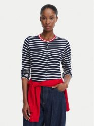 Tommy Jeans Kardigan DW0DW22805 Granatowy Slim Fit. Niebieskie kardigany damskie Tommy Jeans, xl, bez wzorów, z jeansu, bez kołnierzyka, bez ramiączek, bez kaptura. Za 229.99 zł.