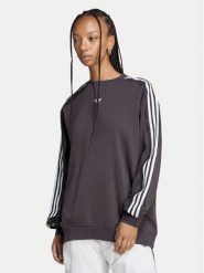 Adidas Bluza Lace 3 Stripes Crew LG4253 Brązowy Regular Fit. Brązowe bluzy damskie Adidas, l, bez wzorów, z bawełny, bez kaptura. Za 299.99 zł.